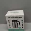 34oz Thermal Coffee Carafe for Home & Office, 12H Hot Insulated Pitcher with Drip-Free V-Spout and Easy Clean 2.75" Wide Mouth, Silver