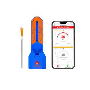 WiFi Bluetooth Wireless Meat Thermometer, Unlimited Range, 7 NIST Certified Accuracy Sensors with Ambient Temp Remote Monitoring for BBQ Grill, Oven, Smoker, Air Fryer (1, Black, Medium)