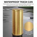 30L/8GAL Gold Brass Kitchen Trash Can, Golden Tall Commercial Garbage Can, Large Capacity Flip Trash Can, for Kitchen,Shopping Mall,Hotel,Elevator Gate,Airport,Commercial (Gold, 30L)