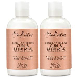 Shea Moisture Coconut & Hibiscus Curl & Style Milk, 8 Fl Oz (Pack of 2)