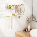 Wall Hanging Jewelry Organizer: 12.6'' Necklace Holder for Earring, Bracelet, Rings, Hairband, Glasses, Gold 2-Pack, Screws Included