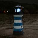 Solar Lighthouse Rotating Beacon Led Light House for Yard Garden Nautical Decor Porch Deck Outdoor Decoration Lawn Ornaments Outside Statue Gifts for Mom Mother