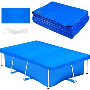 10 x 6.5ft Rectangular Pool Cover for Frame Above Ground Pool Cover 118"X79" Rectangle Frame Swimming Pool Cover for Rectangle Frame Pool Heavy Duty Pool Cover Protector for Garden Swimming Pool Cover