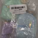 Aswewamt 3 Pcs Mini Backpack Cosmetic Bag Keychain PU Leather Lipstick Holder Cute Case Coin Purse Wallet Card Holder Data Cable Organizer Zipper Pouch for Women (Blue+Green+Purple)