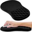 Hokafenle Ergonomic Mouse Pad Wrist Support, Wrist Rest Mousepad for Carpal Tunnel Pain Relief with Integrated Memory Foam Slope Massage Bulge (11.8x7.9 inch,Polar Night