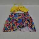 ZAFUL Women One Piece Swimdress Tummy Control Bathing Suit Push Up Swimsuit Modest Swimwear Cutout V Neck Cute Tie Knot Skirt (Large, Yellow Floral)