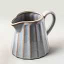 Ceramic Creamer Pitcher,17 Oz Coffee Creamer Container with Handle, Small Milk Pitcher Pourer for Sauces, Salad, Gray
