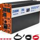 Sump Pump Battery Backup System, 2500W Pure Sine Wave Inverter with LCD Display, Auto Switches to Battery Power for Continuous Sump Pump Operation, for Basement Flood Protection&Power Outage Emergency