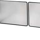 Silver Large 2 Pieces 2 Sided Stainless steel Splatter Guard for Frying Stove Top,Oil Splash Guard Cooking for Stove,Non Stick Foldable Splatter Screen