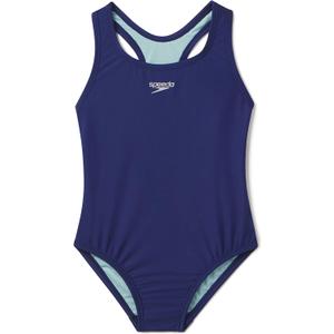 Speedo Girls' Swimsuit One Piece Closed Racerback, 2023 Blueprint, 12