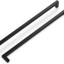 Hickory Hardware Solid Core Kitchen Cabinet Pulls, Luxury Cabinet Handles, Hardware for Doors & Dresser Drawers, 12 Inch Hole Center, Matte Black, Skylight Collection(Pack of 1)