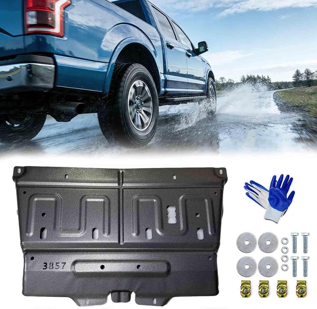 New Update 3D Manganese Steel Splash Panel Shield ML3Z-7222-D,JL3Z-7222-C Compatible with 2015-2020 F150 Ford