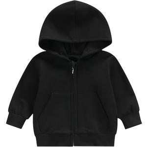 Toddler Girl Boy Sweatshirt Sets Half Zip Hoodies Outfit Fall Long Sleeve Shirts and Pants Neutral Clothes (Black, 5Y)