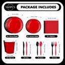560 Pcs Red and Black Party Decorations Graduation Black and Red Plates Napkins Cups Forks Disposable Stranger Tableware Set for Congrats Grad Fiesta Holiday Wedding Birthday Party Supplies Serves 80