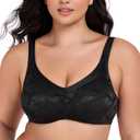 Wingslove Women's Full Coverage Minimizer Bra Wirefree Plus Size Bras Non-Padded Large Busts Comfort Straps Support (Black)