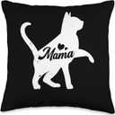 Cat Mama Mothers Day Cute Kitten Lover Mama Momma Mommy Throw Pillow