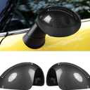 2PCS Compatible with MINI Cooper Mirror Cover R55 R56 R57 R58 R59 R60 R61 2007-2016, Left Right Side Mirror Caps Rearview MirrorCover Cap Replacement, Manual Folding Mirrors Only - Carbon Fiber