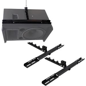 338 Heavy Duty Speaker Mounts - Drop Ceiling Mounts Support up to 110lbs, Swivel, PA Speaker Mount for Large Speakers (2 Packs, Black)