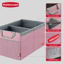 Rubbermaid Car Organizer, Collapsible Trunk Organizer, Multi-Compartment Car Storage Organization for Car Accessories, 2 Compartments With Cover, 21.65"*14.17"*12.2" - Pink