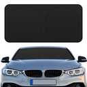 Windshield Sun Shade Foldable Car Front Window Covers for Car Accessories Sun Heat UV Rays Visor Protector Protection for Universal Cars SUV Truck (Solid Black)