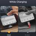 AINOPE USB C Cable 60W 2-Pack 6.6ft Nylon Braided USB C to USB C Cable Type C Charger Fast Charging Right Angle USBC Cable Charger Cord for iPhone 16 Pro Max 15 Plus Samsung S24 S23 iPad Space Gray