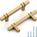 HOME EDIT 15 Pack 3 inch Cabinet Handles, Kitchen Cabinet Handles Gold Drawer Pulls Zinc Alloy Square Bar Kitchen Pulls