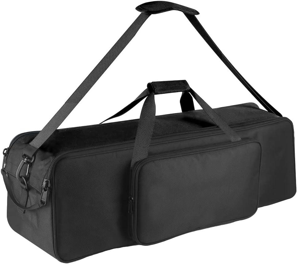 HEMMOTOP Tripod Bag, 31.5x8.3in Thick Padded Tripod Carrying Case Heavy Duty, Mic Stand Bag with Double Zipper Tent Pole Bag with Large External Pocket Fits Tripod/Micphone stand up to 31 Inches