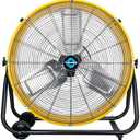 Tornado - 24 Inch High Velocity Heavy Duty Tilt Metal Drum Fan Yellow Commercial, Industrial Use 3 Speed 8540 CFM 1/3 HP 8 FT Cord UL Safety Listed (YELLOW)