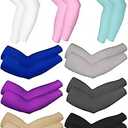 9 Pairs Unisex UV Protection Sleeves Long Arm Sleeves Cooling Sleeves Arm Cover Sleeves for Summer (Classic Colors)