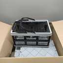 CleverMade Collapsible Utility Crates - Stone 3 Pack 45L / 11 Gal holds 66 lbs - Stackable Containers Heavy Duty Capacity Crates-Space-Saving Baskets