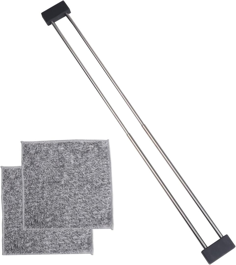 Dishcloth Drying Rack Sink with 2 Rags, Dish Towel Rack Stretchable Wash Dish Cloth Holder for Kitchen Stainless Dish Rag Holder for Sink Accessories for Drying