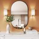 Protylctaster Oval Mirrors,Oval Bathroom Mirrors,20x28 Black Mirror,espejos decorativos de pared,Bathroom Mirrors for Over Sink(Black)