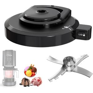 Outer Bowl Lid with Paddle for Ninja NC301 Ice Cream Maker, Reusable Creami Lid Replacement with Blade, Creami Replacement Parts Compatible with NC299AMZ/NC301/NC300/NC201/NC101 Series