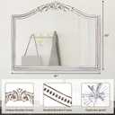 Ornate Baroque Arch Wall Mirror: 32x42 Inch Large Decorative Wood Mirrors