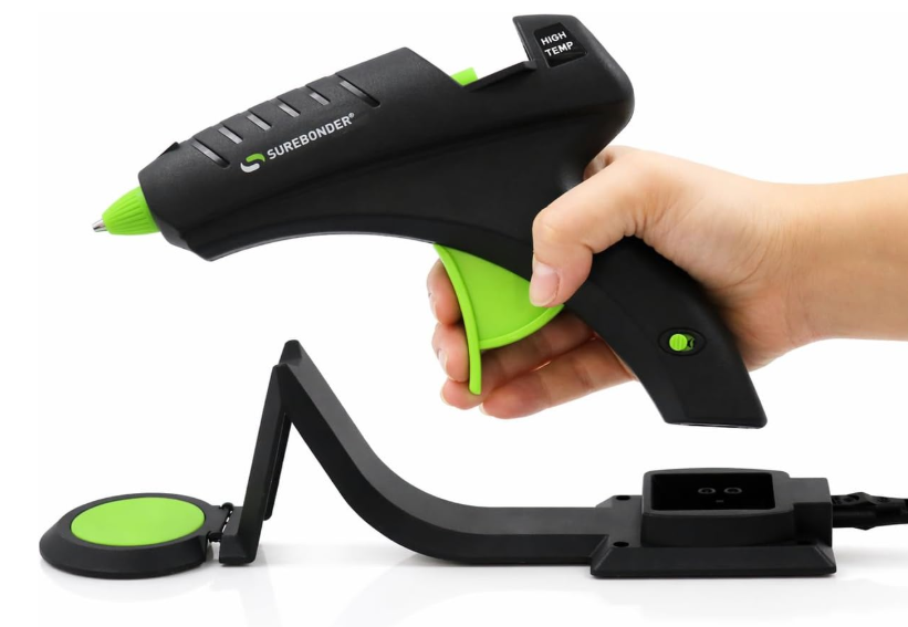 Surebonder Cordless Hot Glue Gun, High Temperature, Full Size, 60W, 50% More Power  Sturdily Bonds Metal, Wood, Ceramics, Leather & Other Strong Materials (Specialty Series CL800F)