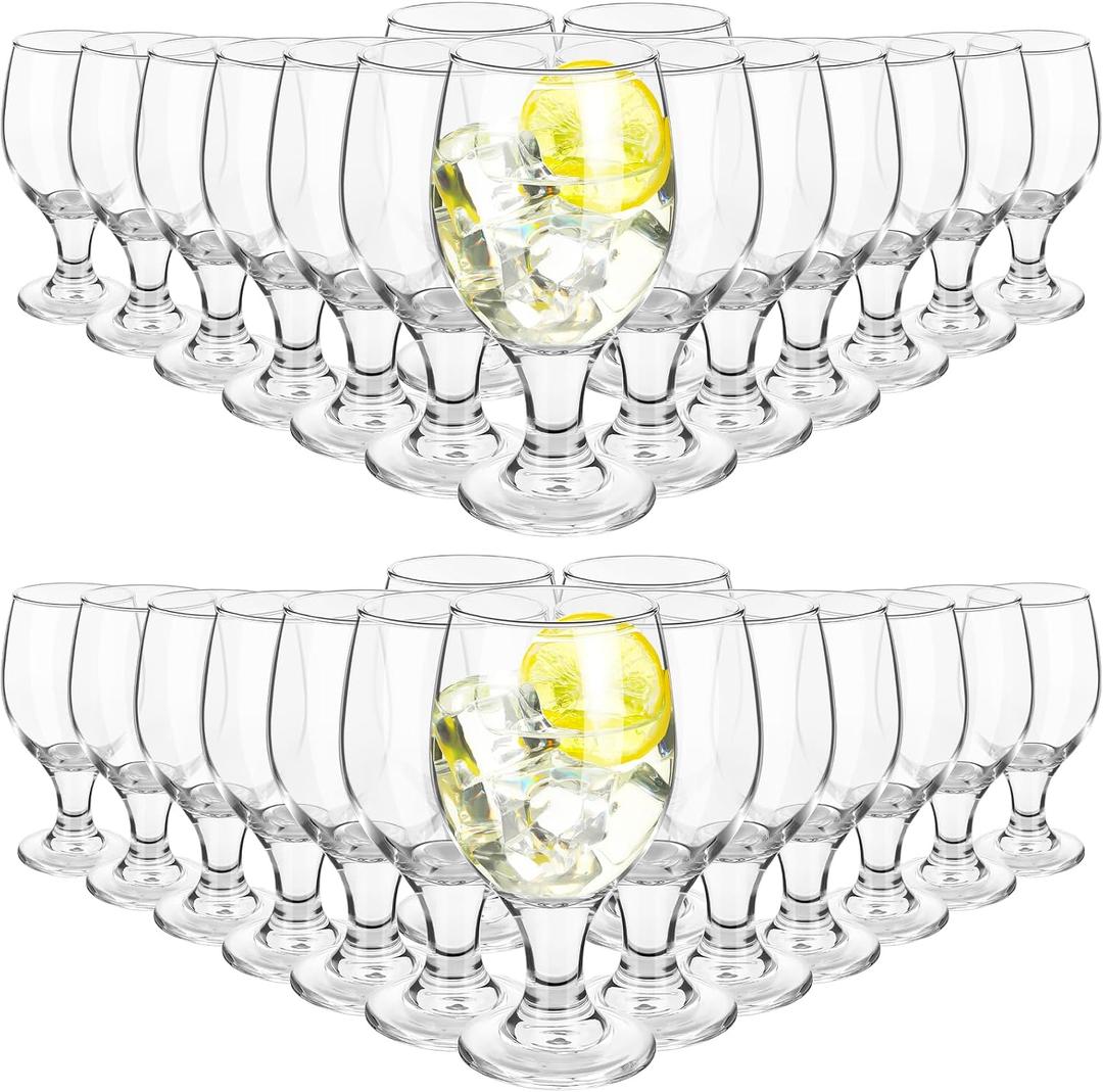Patelai Set of 30 Water Goblet, 13.5 oz Clear Drinking Glasses Bulk Dishwasher Safe, Stemmed Water Glass for Juice Wine Beer Tea Sangria Cold Beverages, Reusable Glassware for Home Party Restaurant