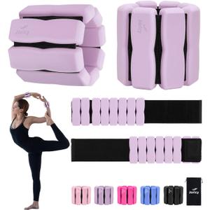 Wrist Ankle Weights for Women Men Kids, Leg Arm Wrist Weights Bangles 1lb*2 1.5lb*2 2lb*2Wearable Weights Pilates Weighted Bracelet for Strength Training Walking Swimming Exercises Yoga Physical Therapy (4lbs Pair (2lb each weight), Purple)