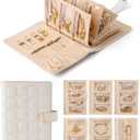 CASEGRACE Travel Jewelry Organizer Case,Portable Jewelry Storage Book Ring Binder with 6 Clear Zipper Velvet Jewelry Pouch for Earrings, Rings, Necklaces Ideal Gift for Women (Beige White)