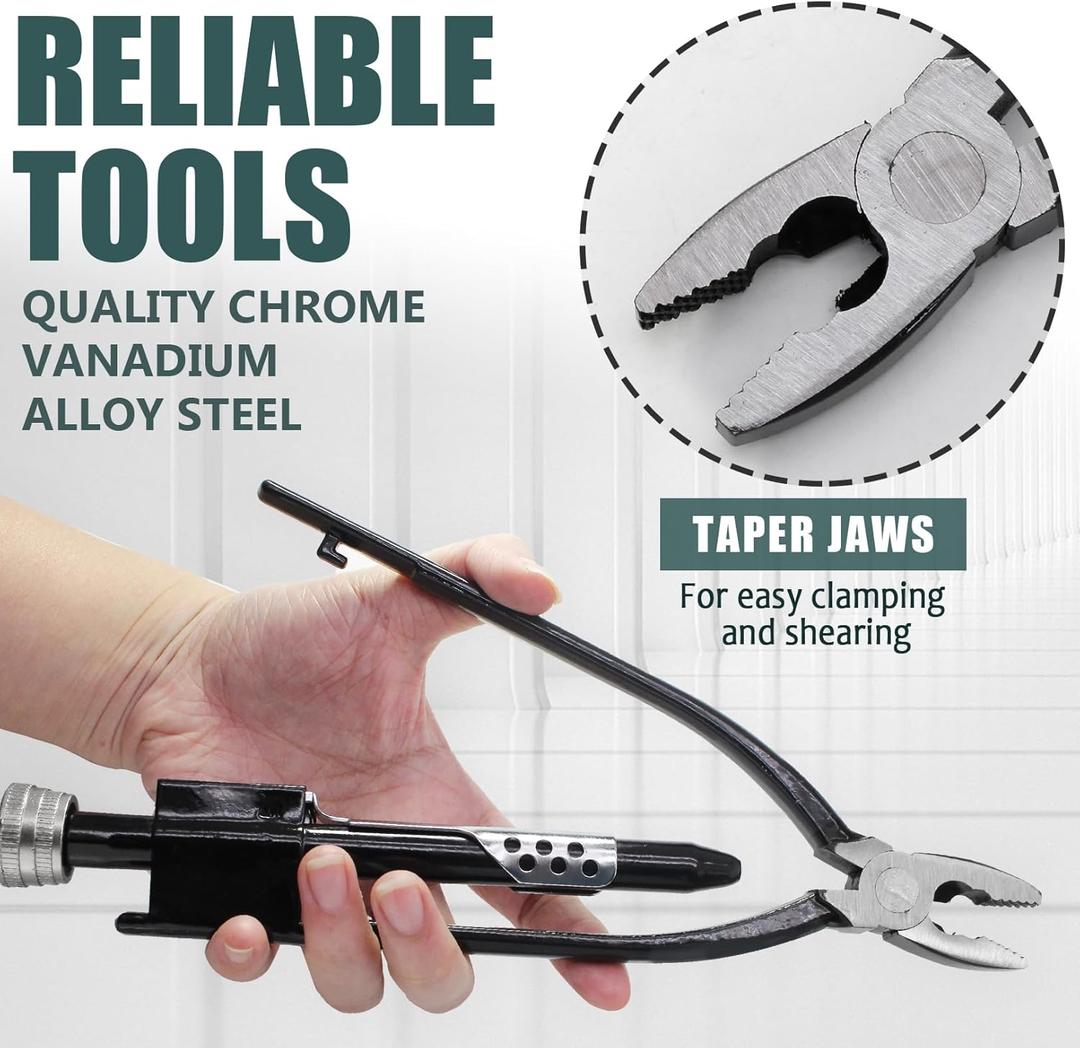HARSKIYER 1 Pieces Safety Wire Pliers Set, 9 Inch & 6 Inch Chrome Vanadium Steel Safety Wire Twisting Tool for Aircraft, Machinery, Vehicles