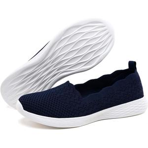 poemlady Women's Slip on Loafer Shoes - Mesh Casual Ballet Flat Nurse Walking Sneakers Knit Round Toe Casual Memory Foam Shoes, 43