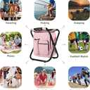 Kikerike Backpack Stool Cooler Chair Heavy Duty 300 LBS Max Load Portable Lightweight Stool Backpack Folding Fishing Cooler Seat for Camping Hunting Fishing