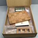 3 Pack Heavy Duty Bamboo Cutting Board Set Non Toxic Wooden Cutting Board for Kitchen Non Slip Solid End Grain Thick Wood Juice Groove Chopping Board Extra Large Butcher Block Best House Warming Gift (Multiple Sizes (Set of 3))