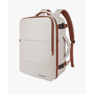 Taygeer Backpack for Women, College Backpack with Laptop Compartment & Shoe Pouch, 35l Travel Laptop Mochila Carry On Luggage, Airline Approved Personal Item Bag For Weekender Gym Hiking, Khaki White(L)
