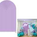 Arch Backdrop Covers Purple Ripples Arched Panels Covers for Wedding Birthday Parties Decorations Banquet Baby Shower Photography Background, W75cm H180cm (30''by 72'')