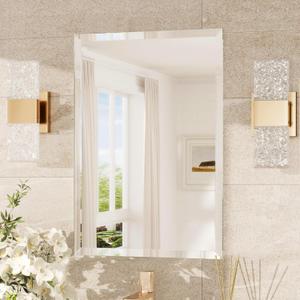 TokeShimi 16x24 Beveled Mirror Bathroom Rectangle, Bathroom Vanity Mirror Frameless with 1" Beveled Edge, Shatterproof Modern Decorative Wall Mirrored for Living Room, Entryway, Restroom