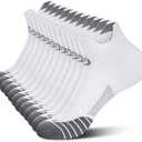 PAPLUS Ankle Compression Sock for Men and Women 6 Pairs, Low Cut Compression Running Sock with Ankle Support