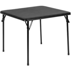 Flash Furniture Mindy Folding Kids Table with Vinyl Padded Top, Children's Square Activity Table for Daycare and Classrooms, Black