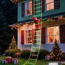 338 LED Christmas Lights Outdoor Indoor Decorations 10FT Christmas Decorative Ladder Lights with Santa Claus 8 Modes Waterproof Christmas Tree Lights for Yard Roof Wall Halloween Decor, Red&Green