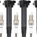 ECCPP UF-557 4 ignition coils with 4 iridium Spark Plugs for Dodge for Jeep Caliber Patriot Compass 1.8L 2.0L 2.4L IC637 UF557 C1587