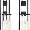 Homemory Wall Sconces Candle Holder Set of 2, Modern Metal Rustic Wall Decor for Living Room, Dining Room, Bedroom, Bathroom(Black)